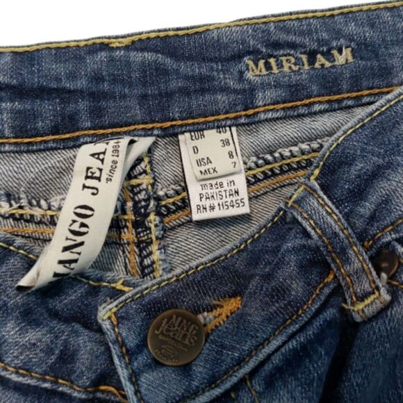 Mango Jeans Size 8 Miriam MNG Jeans Skinny Ankle Zip Women's Blue Denim Pants - Picture 6 of 8